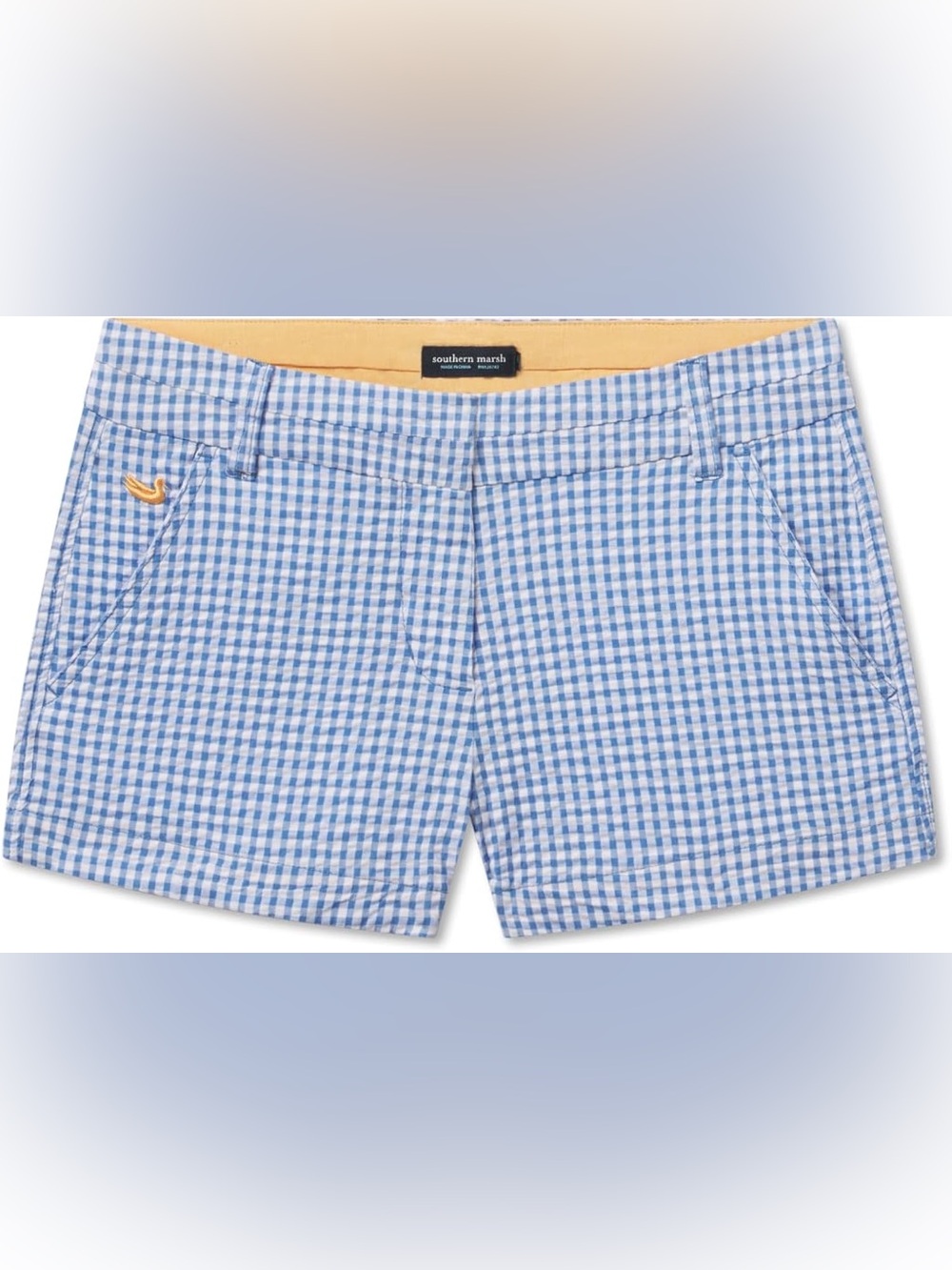Southern Marsh Light Blue Gingham Bermuda Shorts